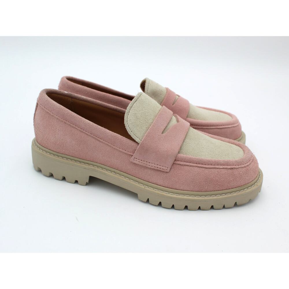 Thursday Boots Penny Everyday Loafers 6.5 Pink Suede Lug Sole Preppy Office